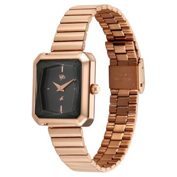 Vyb Flare By Fastrack Quartz Analog Grey Dial Rose Gold Stainless Steel Strap Watch For Girls