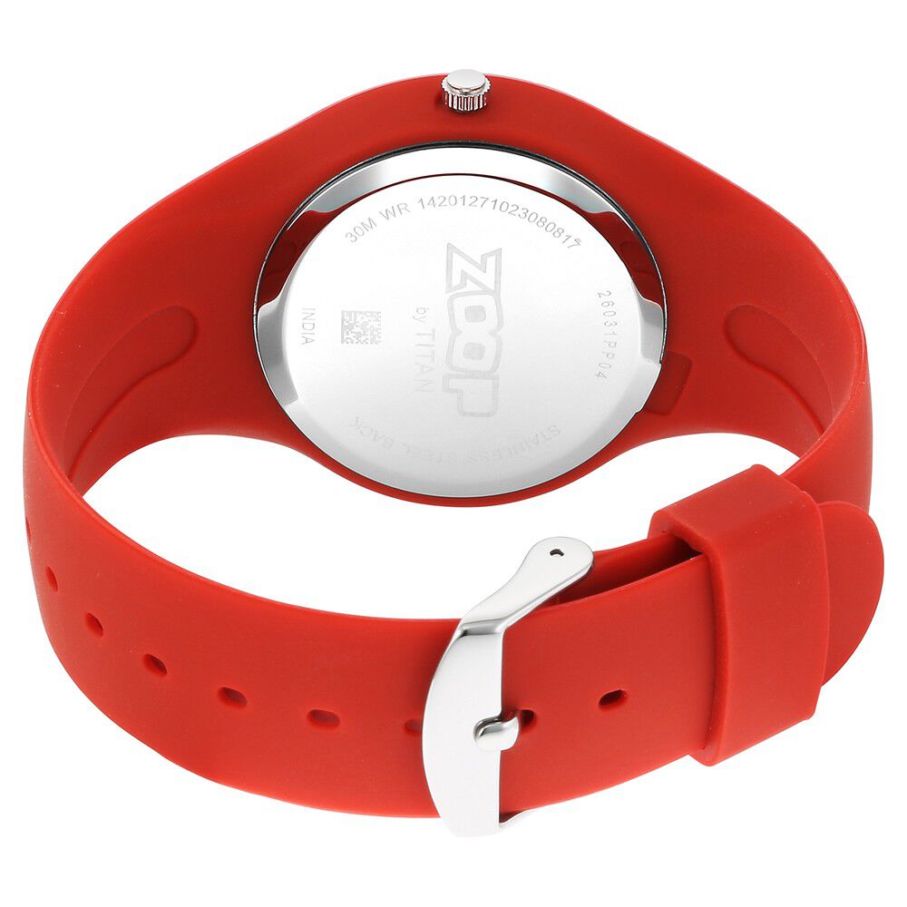 Buy Online Zoop Analog Watch with Red Dial & Red Strap for Girls