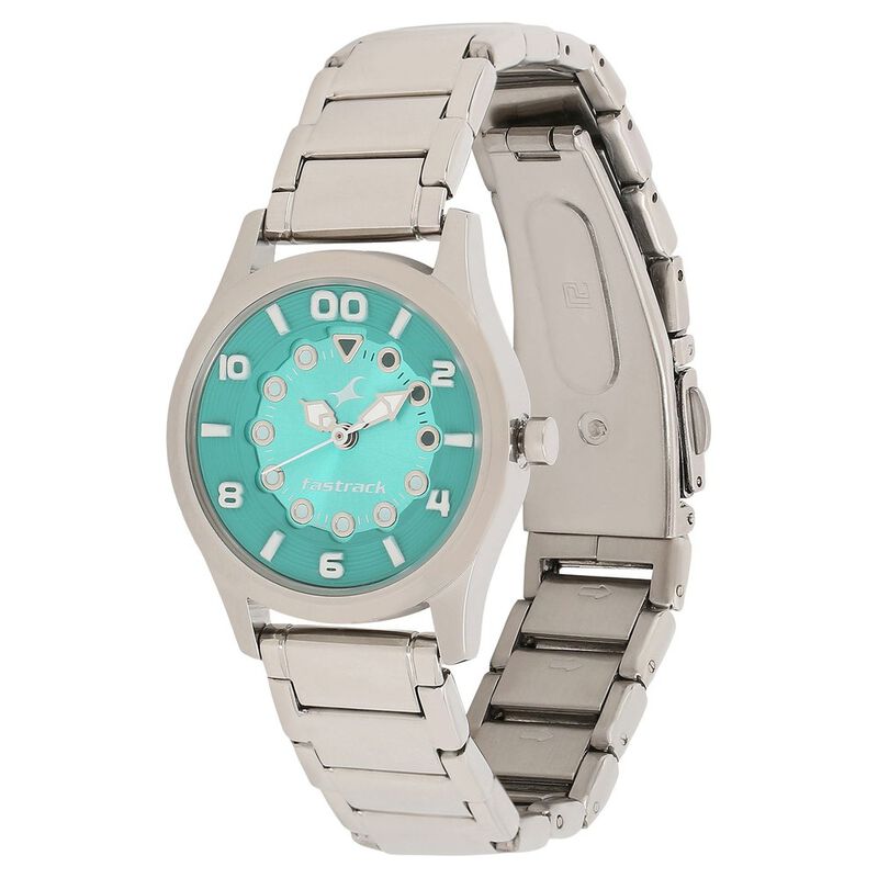 Fastrack Quartz Analog Green Dial Stainless Steel Strap Watch for Girls - image number 1