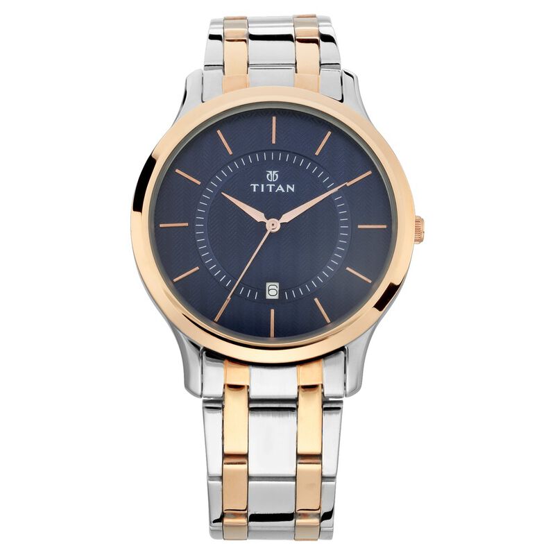 Titan Men's Multifunction Karishma: Two-Tone Steel Elegance Watch