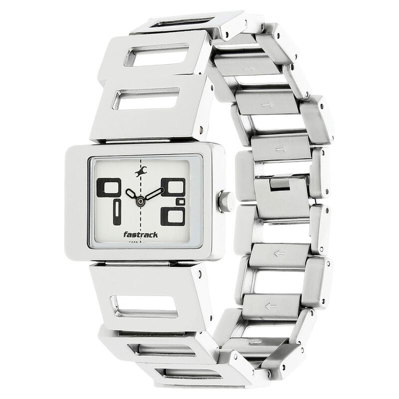 Fastrack Quartz Analog White Dial Metal Strap Watch for Girls - image number 1