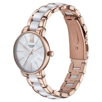 Sonata Poze Quartz Analog White Dial Metal Strap Watch For Women