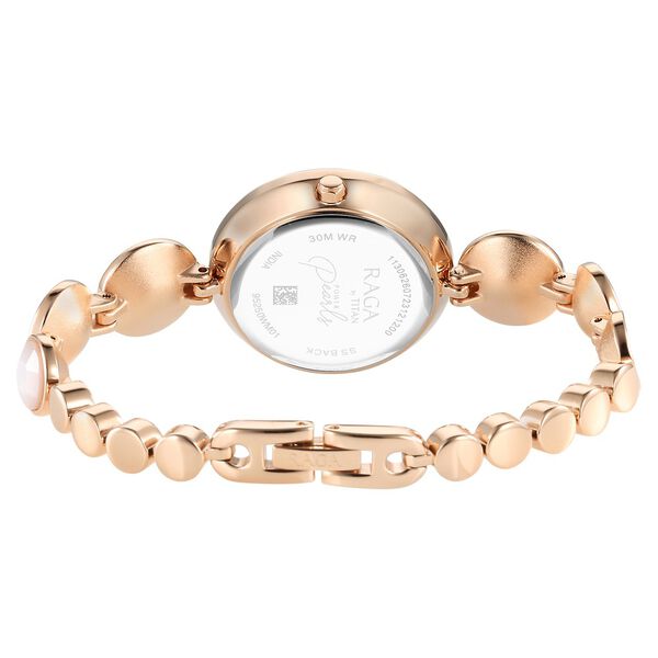 Titan Raga Power Pearls Quartz Analog Mother Of Pearl Dial faceted MOP Strap Watch for Women - image number 6