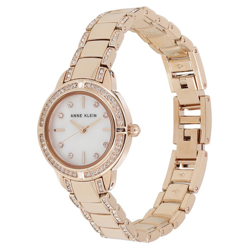 Anne Klein Quartz Analog Mother of Pearl Dial Metal Strap Watch for Women - image number 1