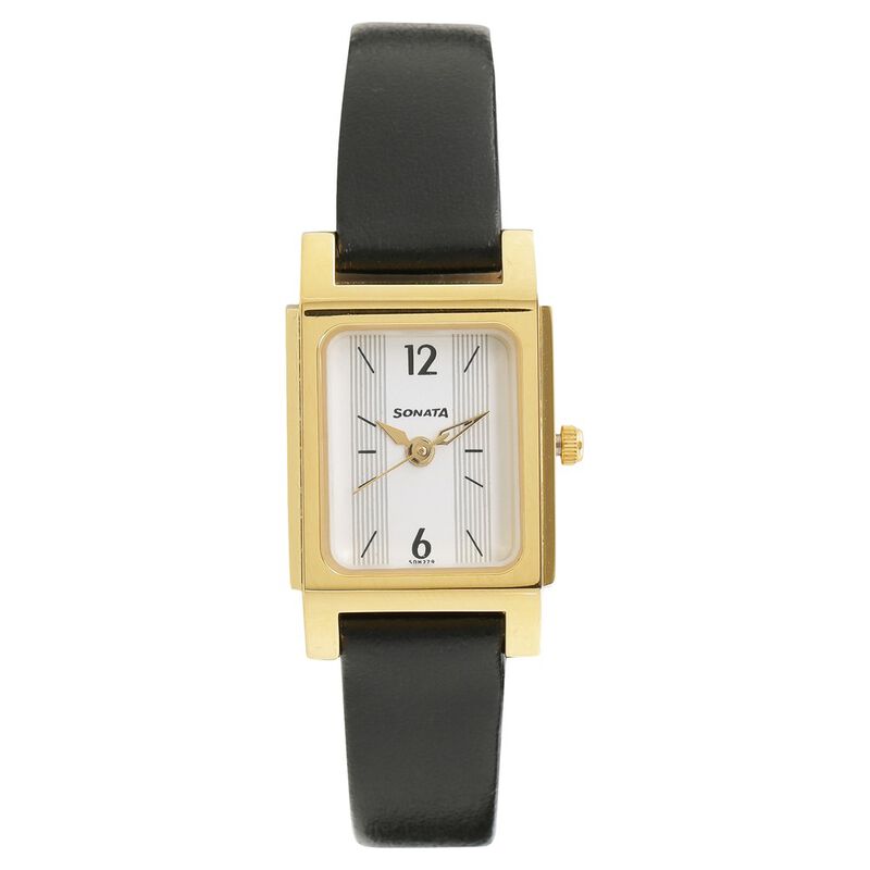 Sonata Essentials White Dial Women Watch With Leather Strap - image number 0