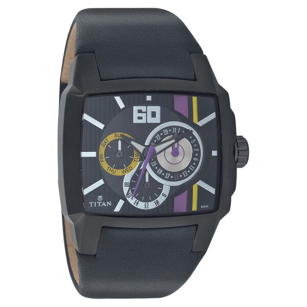 Titan Quartz Multifunction Black Dial Watch for Men - image number 0