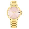 Tommy Hilfiger Quartz Analog Pink Dial Golden Stainless Steel Strap Watch For Women - image number 0