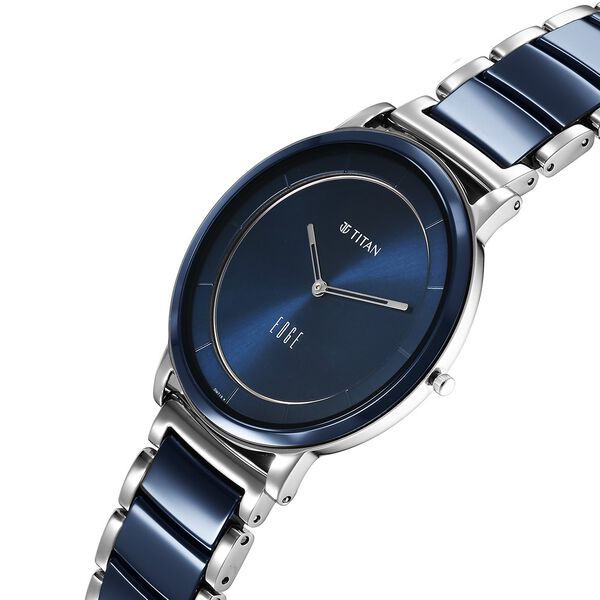 Titan Edge Fusion Quartz Analog Blue Dial Blue Steel & Ceramic Strap Watch for Men - image number 1