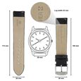 20 mm Black Genuine Leather Strap for Men - image number 1