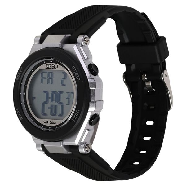 Zoop Digital Watch with Silver Case, Digital Dial & Black Strap for Boys Kids, from House of Titan - image number 4