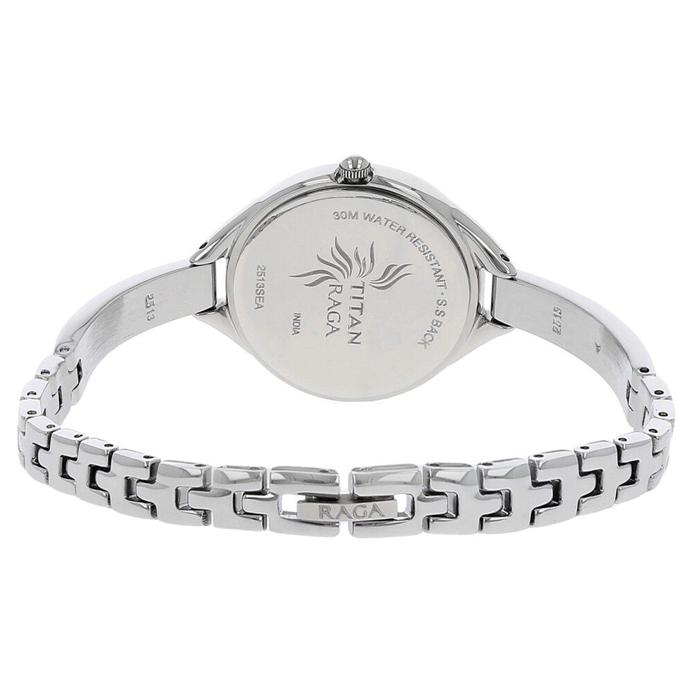 Buy Online Titan Quartz Analog with Date Silver Dial Metal Strap Watch for Women nk2513sm01 Titan