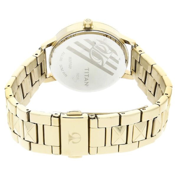 Titan Quartz Analog Orange Dial Stainless Steel Strap Watch for Women - image number 3