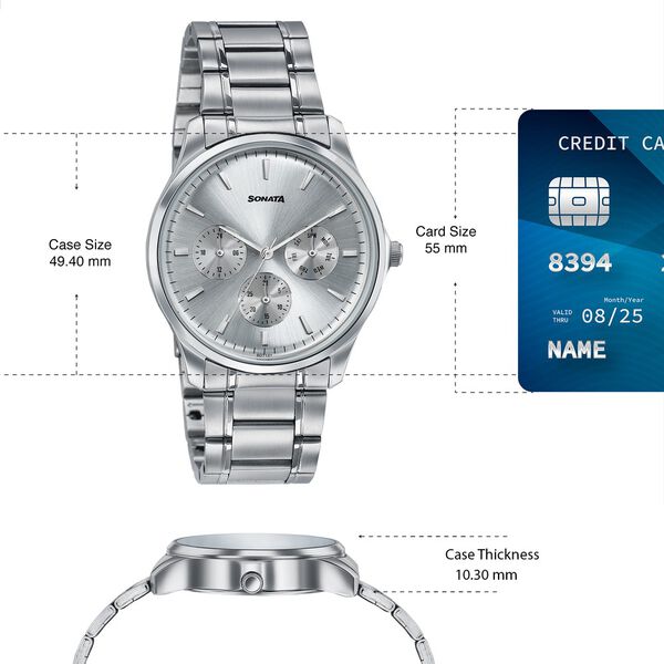Sonata Men's Work Wear silver Watch - Premium Multifunction design for everyday style - image number 3