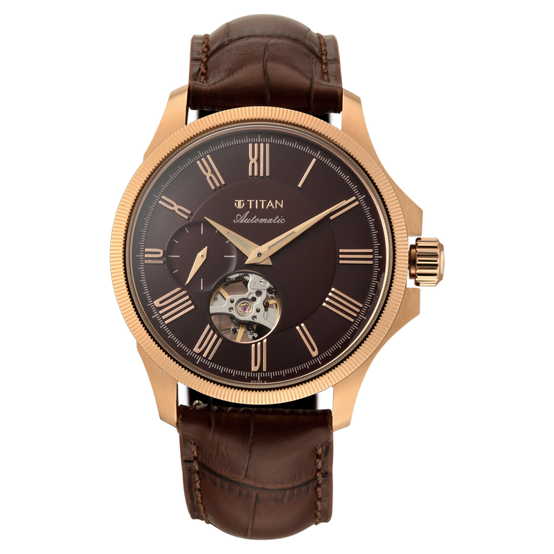 Titan Signature Atrium Offset Seconds Open Heart Automatic