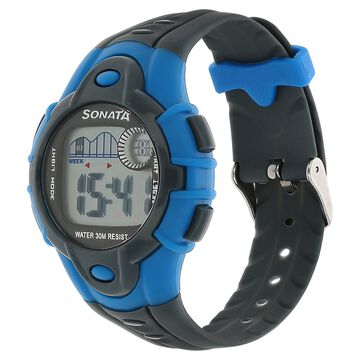 SF Digital Grey Dial Plastic Strap Unisex Watch