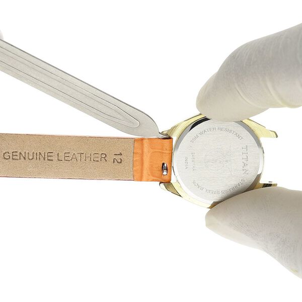 12 mm Orange Genuine Leather Strap for Women - image number 5
