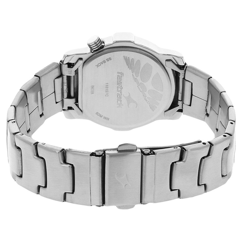 Buy Online Fastrack Quartz Analog White Dial Stainless Steel Strap Watch for Guys np1161sm03 Titan