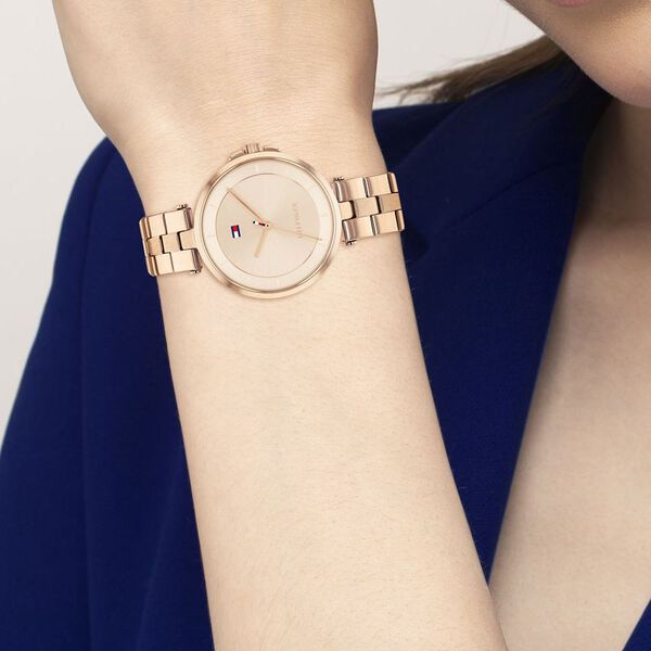 Tommy Hilfiger Quartz Analog Rose Gold Dial Stainless Steel Strap Watch for Women - image number 3