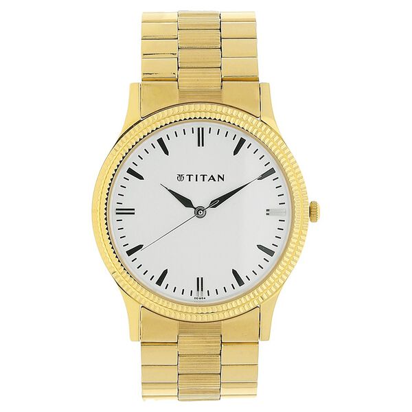 Titan Quartz Analog Silver Dial Stainless Steel Strap Watch for Men - image number 0