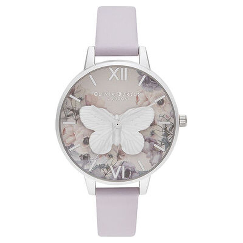 Olivia Burton Quartz Analog Multicoloured Dial Leather Strap Watch for Women