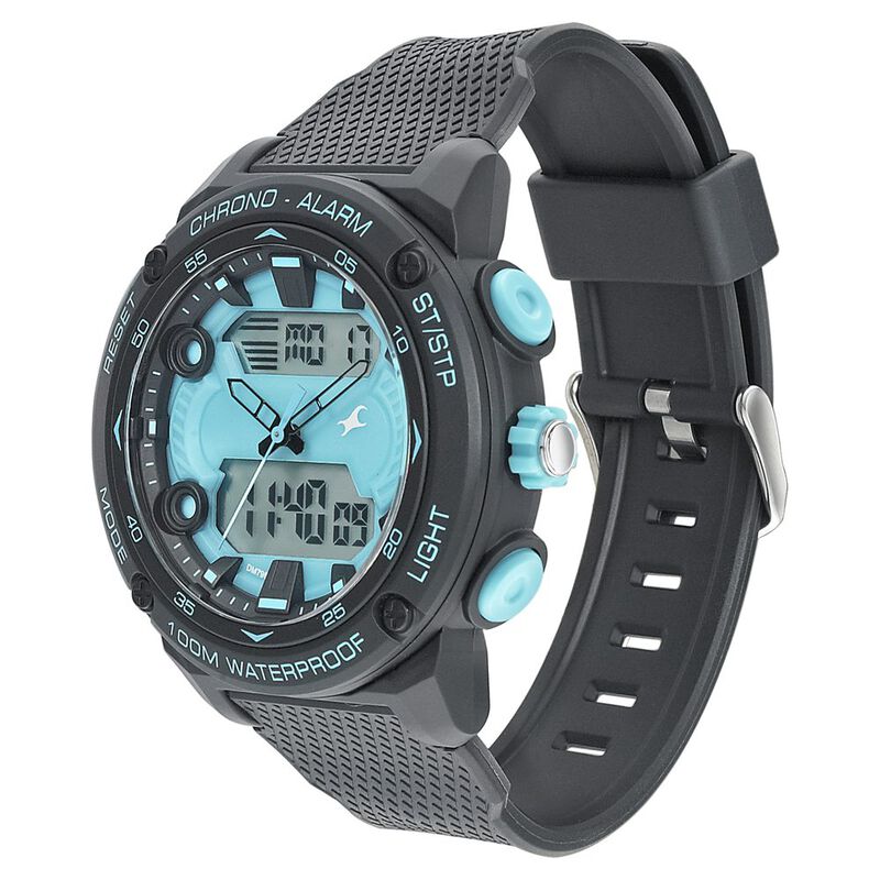 Fastrack Streetwear Blue Dial with Black Colour Strap Watch for Guys - image number 2