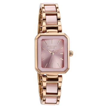 Sonata Poze Quartz Analog Pink Dial Two Toned Metal & Plastic Strap Watch For Women