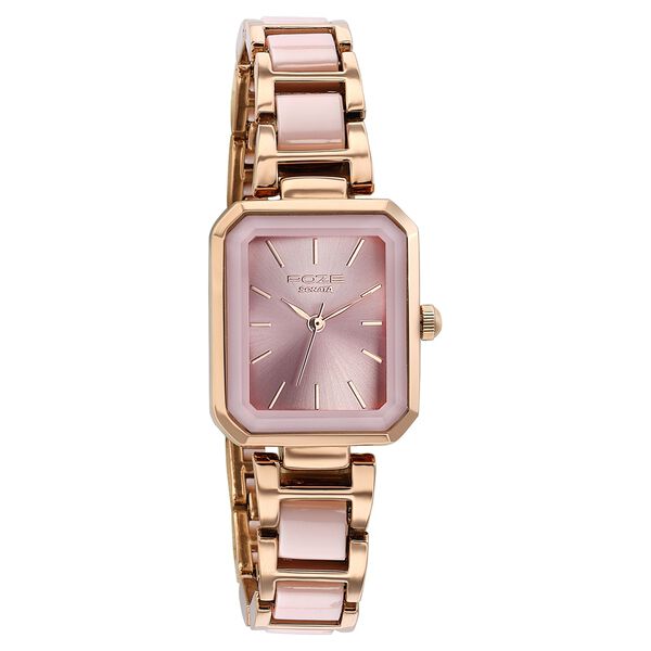 Sonata Poze Quartz Analog Pink Dial Two Toned Metal & Plastic Strap Watch For Women - image number 2