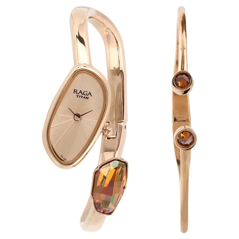 Titan Raga Espana Rose Gold Dial Analog Bimetal Strap watch for Women - image number 0