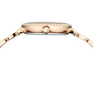 Vyb Starlet By Fastrack Quartz Analog Silver Dial Rose Gold Metal Strap Watch For Girls