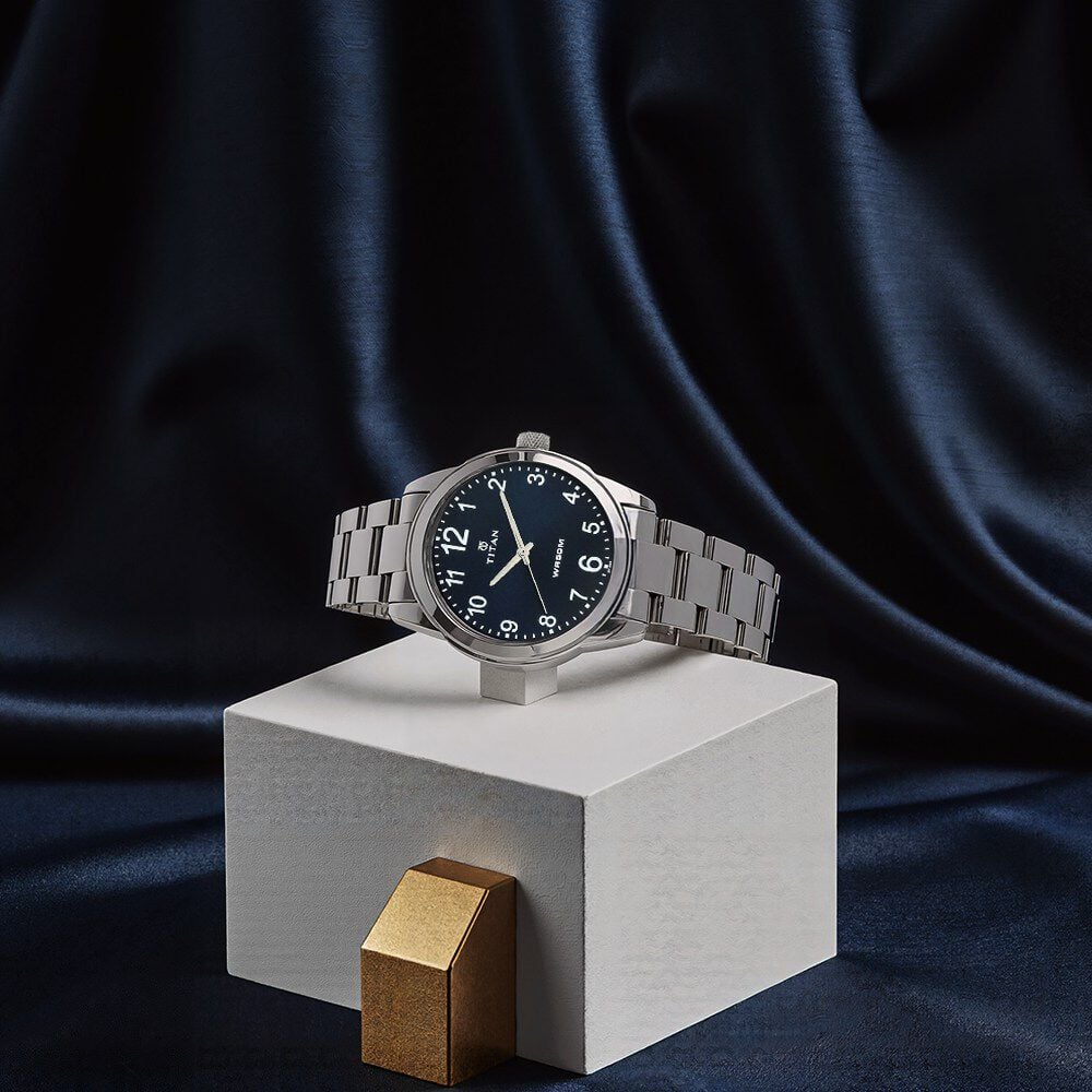Titan Analog Blue Dial Stainless Steel Strap watch for Men-image-25