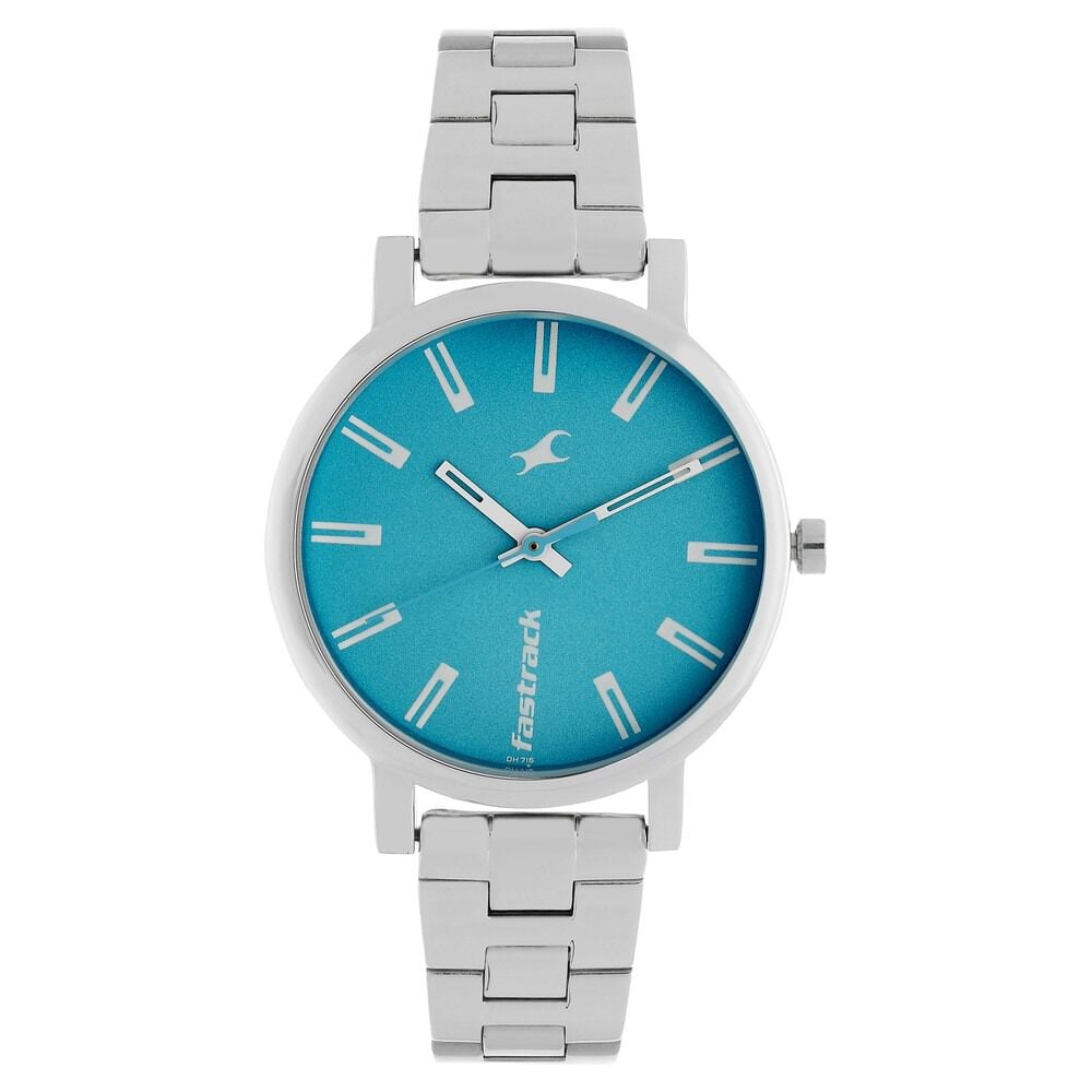 Buy Online Fastrack Fundamentals Quartz Analog Blue Dial Stainless Steel Strap Watch for Girls ns68010sm02 Titan
