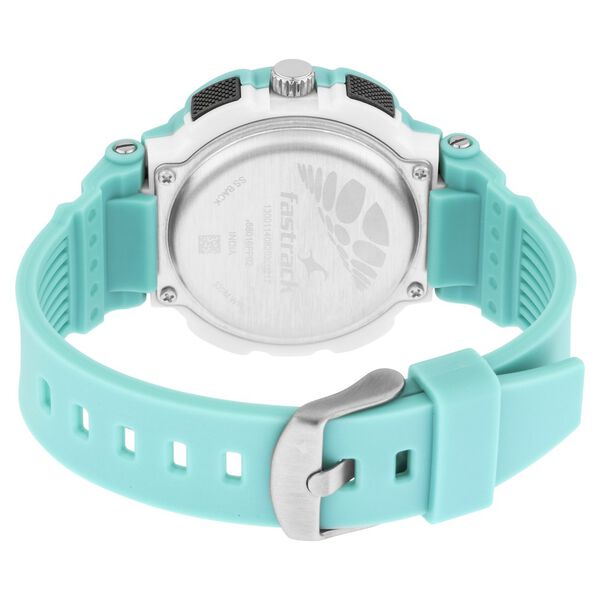 Fastrack Street Line Quartz Digital Analog Digital Silver Dial Green PU Strap Watch For Girls - image number 5