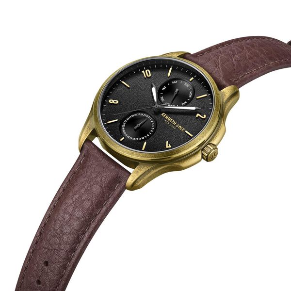 Kenneth Cole Quartz Multifunction Brown dial Leather Strap Watch for Men - image number 3