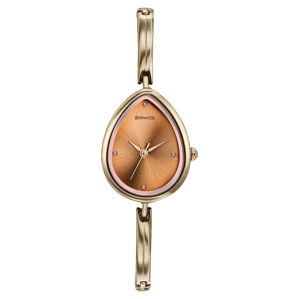 Sonata Colours of Earth Quartz Analog Brown Dial Metal Strap Watch For Women-picture-13