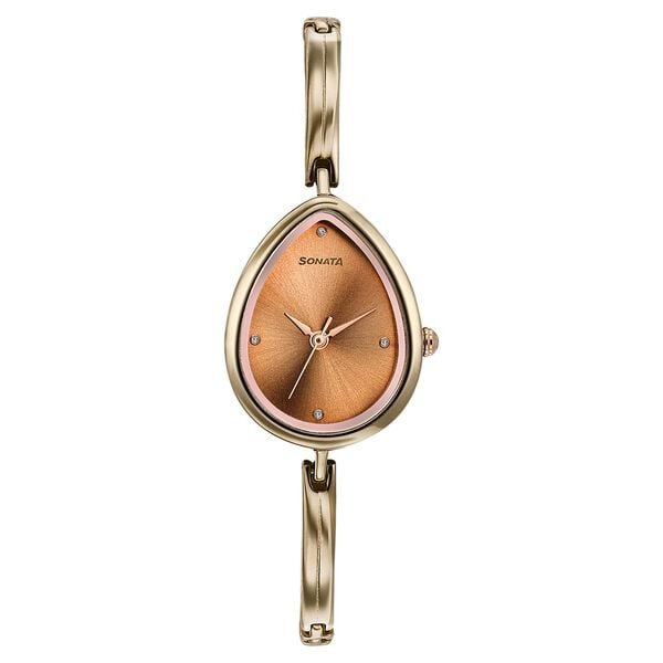Sonata Colours of Earth Quartz Analog Brown Dial Metal Strap Watch For Women - image number 0