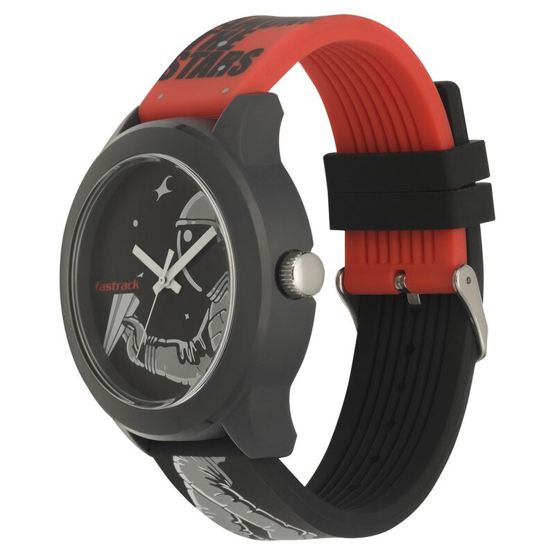 Fastrack Space Rover Quartz Analog Black Dial Silicone Strap Unisex Watch - image number 2