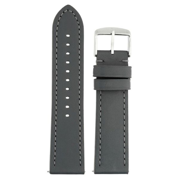 22 mm Grey Genuine Leather Strap for Men - image number 0
