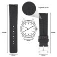 22 mm Black Genuine Leather Straps for Men - image number 1
