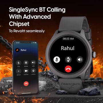 Fastrack Reflex Invoke Smartwatch Black: BT Calling, Advanced Chipset, Breathing Rate, IP68
