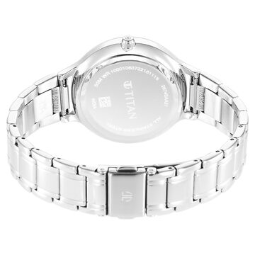 Titan Premium Workwear Black Dial Analog with Date Stainless Steel Strap watch for Women