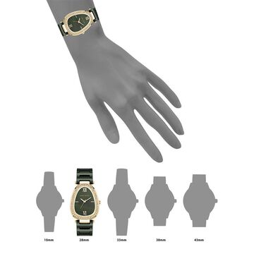 Anne Klein Quartz Analog Green Dial Green Ceramic Strap Watch For Women