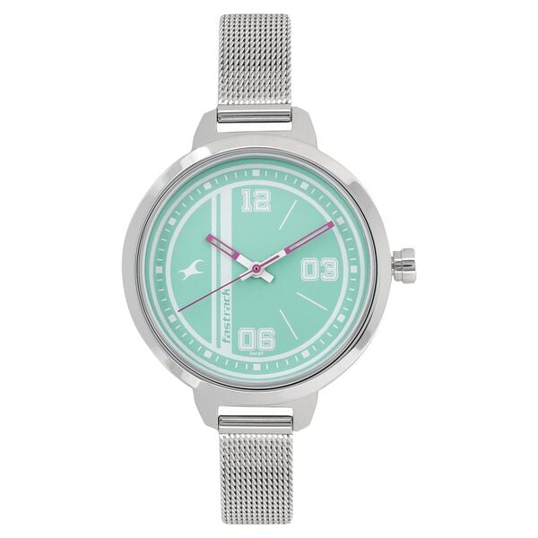 Fastrack Varsity Quartz Analog Green Dial Stainless Steel Strap Watch for Girls - image number 0