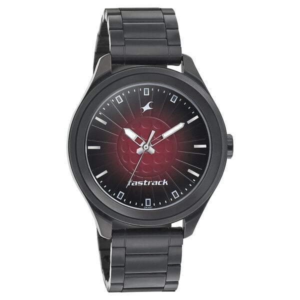 Buy Online Fastrack Sunburn Quartz Analog Black Dial Stainless