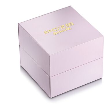Sonata Poze Quartz Analog Pink Dial Rose Gold Colour Metal Strap Watch For Women