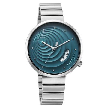 Fastrack Groove Quartz Analog with Date Teal Dial Girls Stainless Steel Watch