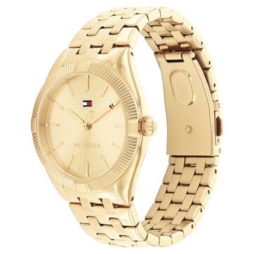 Tommy Hilfiger Quartz Analog Golden Dial Stainless Steel Strap Watch for Women