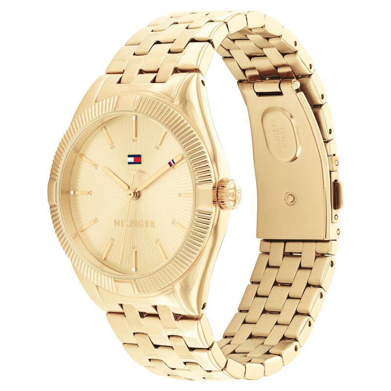 Tommy Hilfiger Quartz Analog Golden Dial Stainless Steel Strap Watch for Women - image number 1