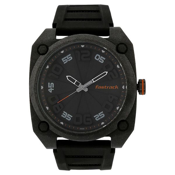 Fastrack Light Weight Quartz Analog Black Dial Silicone Strap Watch for Guys - image number 0