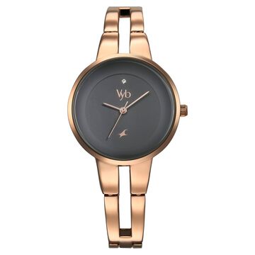 Fastrack Vyb Halo Quartz Analog Grey Dial Metal Strap Watch for Girls