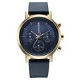 Fastrack Chrome K Quartz Multifunction Black Dial Black Leather Strap Watch For Guys